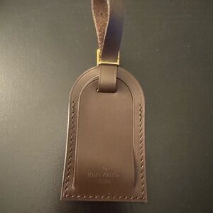 Louis Vuitton Dark Brown Leather Luggage Tag